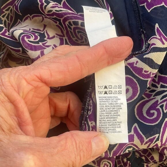 Lucky Branad Long Sleeve Paisley Print Blouse Size S - Picture 12 of 12